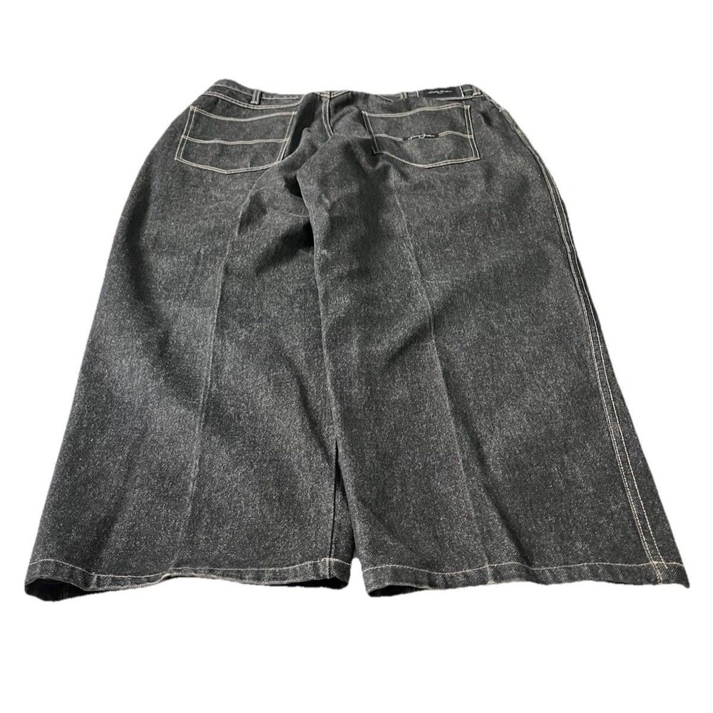 Sean John Vintage Super Sick Black Wide Leg Baggy Denim Jeans 42